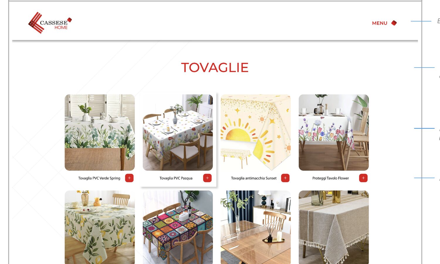Cassese Home — catalogo tovaglie online